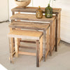Another view of Kalalou Looking for a way to add some rustic charm to your home décor? Check out our Set Of Four Rustic Recycled Wood Console Display Tables! Made of poplar and pine, these tables are a great way to add some natural beauty to your space. (SKU# tb1). This table is available in Coffee Table Mart now.