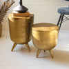 Impressive Kalalou Antique brass is all the rage, and these two aluminum drum tables are the perfect way to get the look.(SKU# tb1). This table is available in Coffee Table Mart now. Enjoy Buy Now Pay Later.