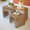Impressive Kalalou Looking for the perfect way to add seating and style to your home? Look no further than this set of three open-weave coffee tables! The two smaller tables tuck perfectly under the larger table when not in use, but can easily be pulled out when you need extra surface area. (SKU# tb1). This table is available in Coffee Table Mart now. Enjoy Buy Now Pay Later.